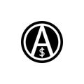 a sign of anarchy and the dollar icon. Element of communism illustration. Premium quality graphic design icon. Signs and symbols c