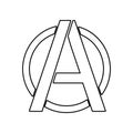 a sign of anarchy icon. Element of Communism Capitalism for mobile concept and web apps icon. Outline, thin line icon for website