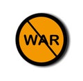 Sign of the anti-war with white background
