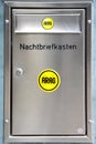 Sign of Arag SE on a night mailbox. Arag is a European insurance group Royalty Free Stock Photo