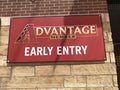 Sign for Arizona Diamondbacks season ticket holders in the Advantage Member program for the early entry entrance to Chase Field ba Royalty Free Stock Photo