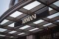 Sign of Armani store at Shanghai Disney Bist Shopping Center in China Royalty Free Stock Photo