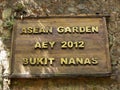 Sign of the Asean Garden Bukit Nanas in KL Forest Eco Park Kuala Lumpur MALAYSIA