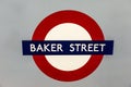 A sign of Baker street underground station in London, UK Royalty Free Stock Photo