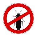 Sign ban anti cockroach - vector