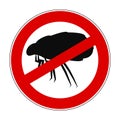 Sign ban anti mite - vector