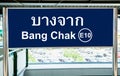 Sign at Bangkok BTS Skytrain station Royalty Free Stock Photo