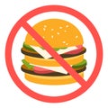 Sign banning fast food. Royalty Free Stock Photo