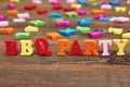 Sign BBQ Party on the wood board Royalty Free Stock Photo