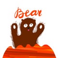 Sign Bear with illustration. Vector.