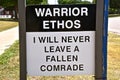 Warrior Ethos sign of a soldier