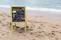 Sign on a beautiful beach for booze and beer Royalty Free Stock Photo