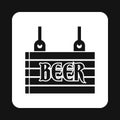 Sign beer icon, simple style Royalty Free Stock Photo