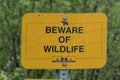 Sign Beware of wildlife