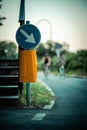 Sign on a bicycle path in Cernusco Sul Naviglio