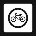 Sign bicycle path icon, simple style Royalty Free Stock Photo