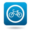 Sign bicycle path icon, simple style Royalty Free Stock Photo