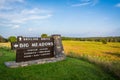 Sign for Big Meadows, along Skyline Drive, in Shenandoah National Park, Virginia. Royalty Free Stock Photo