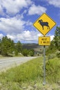 Sign for Bighorn sheep Rocky Mountains, Colorado Royalty Free Stock Photo