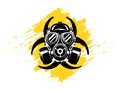 Sign of Biohazard with gas mask grunge vector illustration. Pollution and hazard concept. Pandemic or epidemic concept