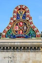 Sign on Blackfriars Bridge, London, with wording Chatham and Dover Railway 1864 Invicta