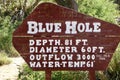 Santa Rosa,NM,USA. June 10, 2014. Sign for The BLUE HOLE swimming hole.