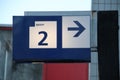 Sign in blue to platform number 2 on the Voorburg railway station in the Netherlands.