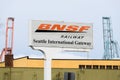 Sign for the BNSF Railway Seattle International Gateway yard
