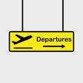 sign board at airport showing direction of departure zone Royalty Free Stock Photo