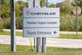 Sign board of Chrysler Engine Complex opened in 1952 in Trenton, Michigan Royalty Free Stock Photo