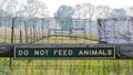 Sign board of Do not feed animals at Michigan state university farm in Michigan Royalty Free Stock Photo