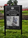 Sign board of the heritage mountain rail of Indian Railways Darjeeling Hill Toy Train.