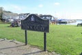 Sign board at historic harbour