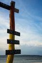 Sign board on pantai bara bulukumba indonesia