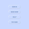 Sign in, book now, help, pay buttons Royalty Free Stock Photo