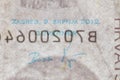 Sign of Boris Vujcic on 10 Croatian kuna HRK banknote Royalty Free Stock Photo