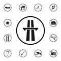 sign bridge on the road icon. Detailed set of Warning signs icons. Premium quality graphic design sign. One of the collection icon Royalty Free Stock Photo