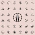 sign bridge on the road icon. Warning signs icons universal set for web and mobile Royalty Free Stock Photo