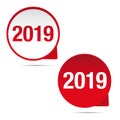 2019 sign bubble vector