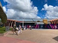 The sign and building in front of the new Guardians of the Galaxy ride at EPCOT in  Walt Disney World in Orlando, FL Royalty Free Stock Photo