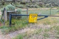 Sign with bulletholes - area closed to all public use. Taken near Dillon, Montana Royalty Free Stock Photo