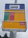 Sign of busstop for busses from Hoek van Holland Haven station to the beach where plans are to extend the Hoekse Lijn Metro