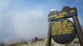 Sign of a camp on the Kilimanjaro Mountain