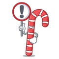 With sign candy canes character cartoon Royalty Free Stock Photo