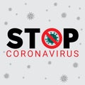 Sign caution coronavirus. Coronavirus Icon with Red Prohibited Sign. Isolated Vector Icon.