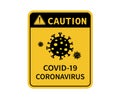 Sign caution coronavirus. Coronovirus epidemic protective. Vector