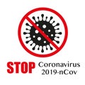 Sign caution coronavirus. Stop coronavirus. Coronavirus outbreak. Coronavirus danger and public health risk disease and flu