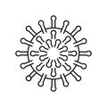 Sign caution COVID-19 coronavirus vector icon in flat style