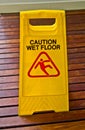 A sign, caution wet floor