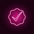 sign checked in the cloud neon icon. Elements of web set. Simple icon for websites, web design, mobile app, info graphics